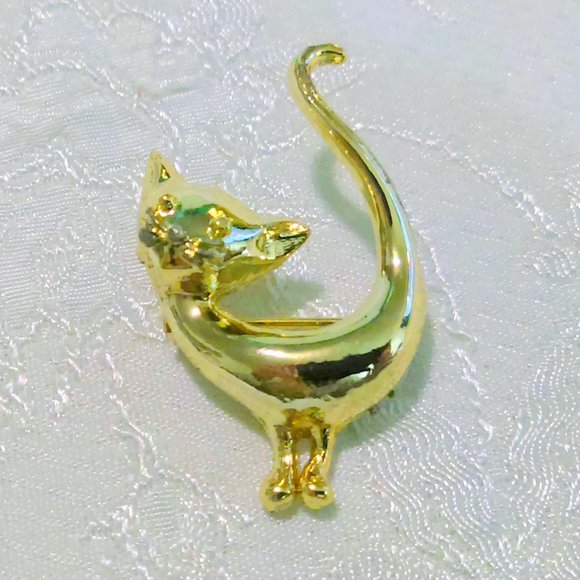 Vintage Jewelry Vintage Gold Tone Cat Brooch Scatter Pin Poshmark